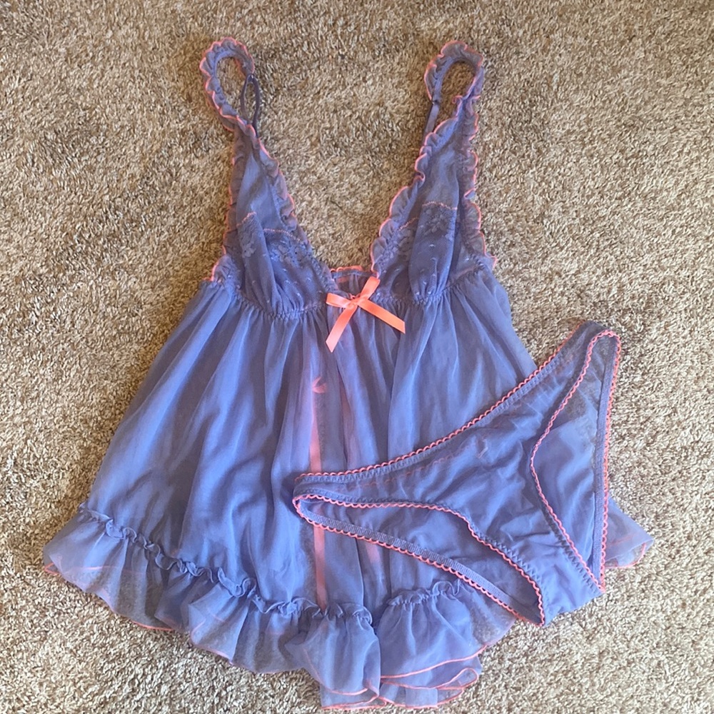 Victoria’s Secret mesh babydoll dress and panty lingerie set
